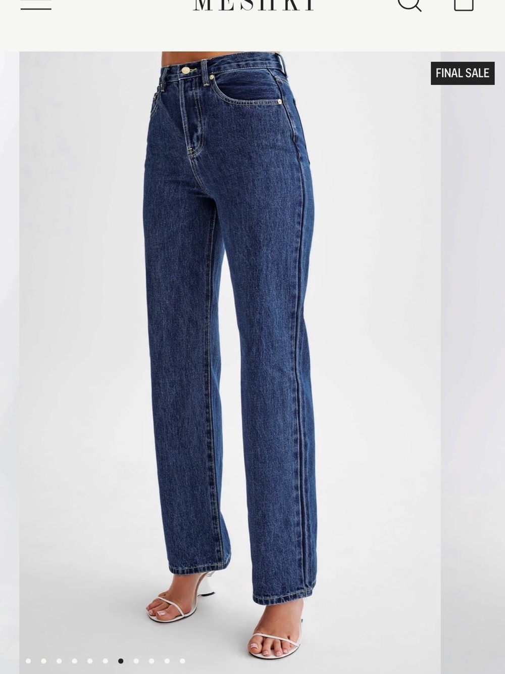Meshki Indigo High-Rise Wide Leg Jeans